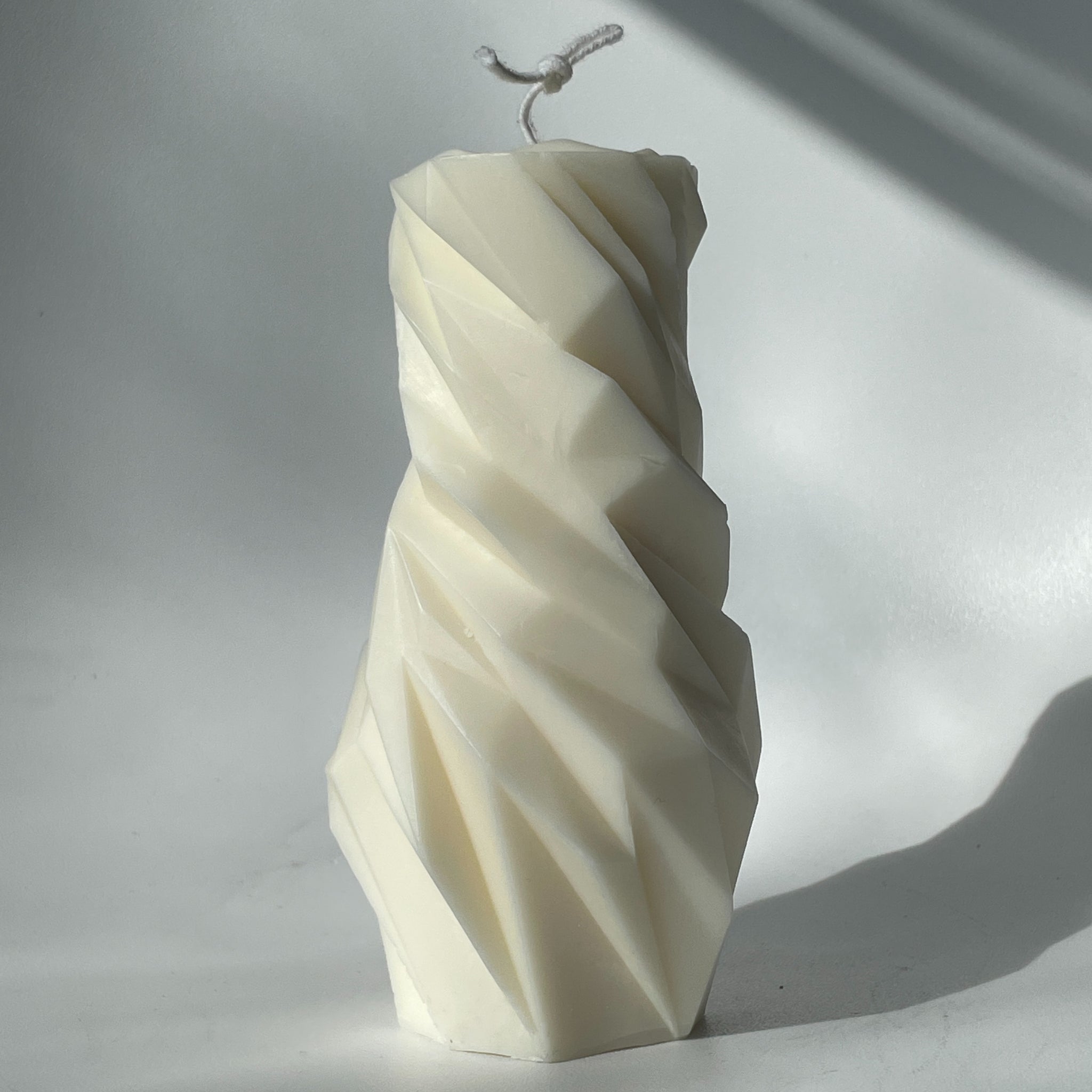 Pillar Crystal Candle | White