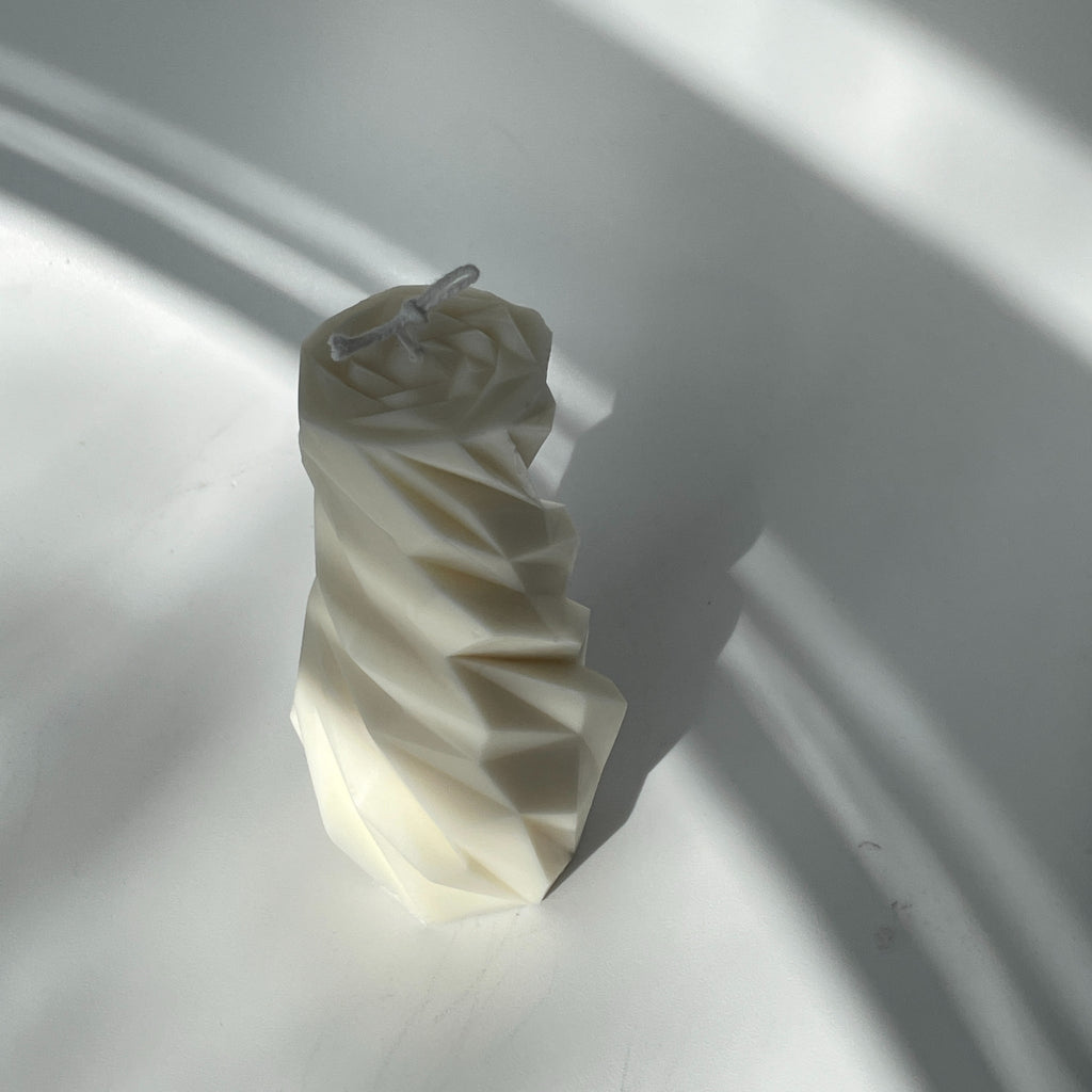 Pillar Crystal Candle | White