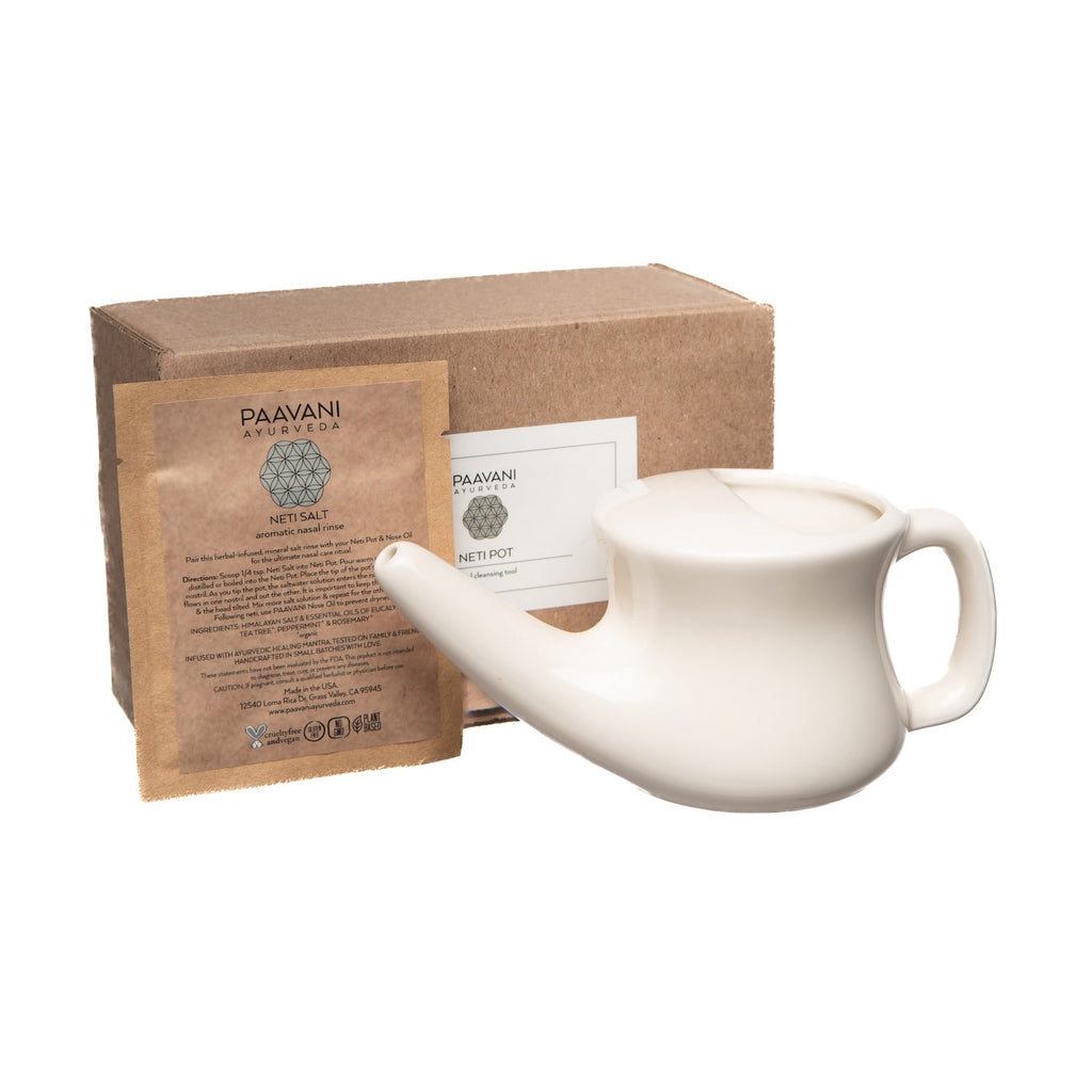 Ceramic Neti Pot | Ayurvedic Nasal Rinse for Sinus Health