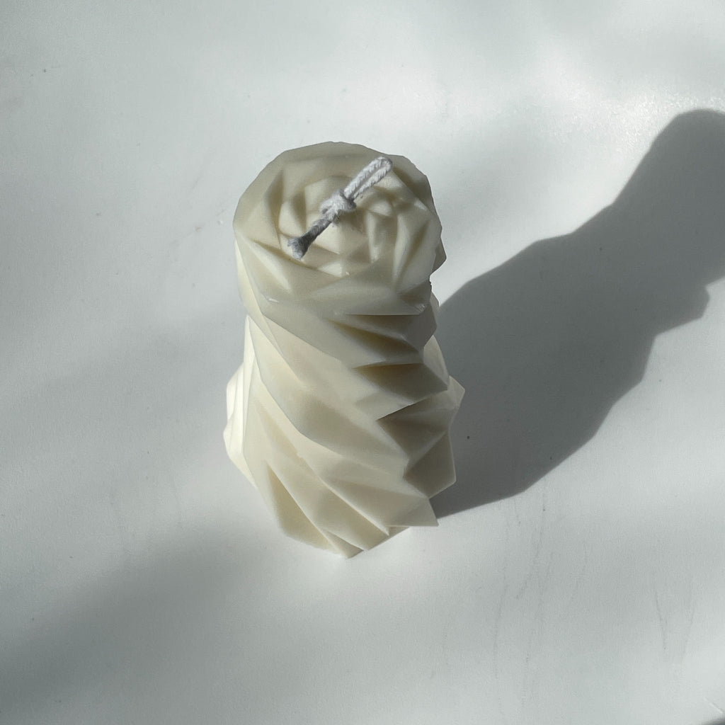 Pillar Crystal Candle | White